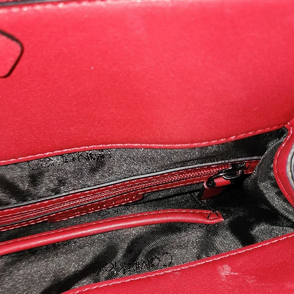 Calvin Klein Dark Red Faux Leather Backpack